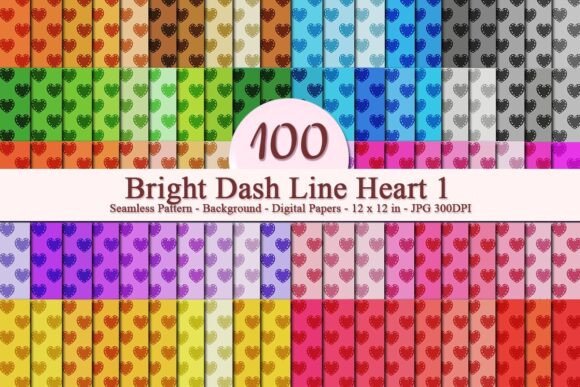Bright Dash Line Heart 1 Pattern: A Versatile Digital Design for Creative Projects