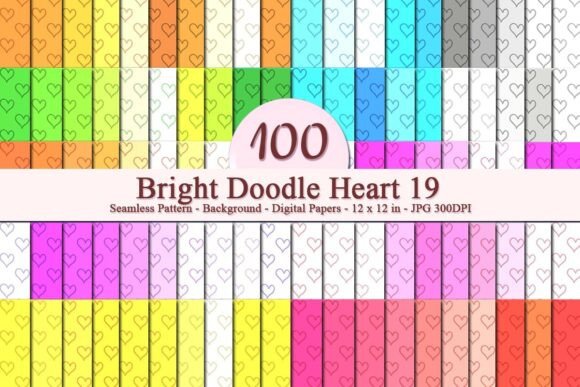 Bright Doodle Heart 19 Seamless Pattern: A Versatile Digital Design for Creative Projects