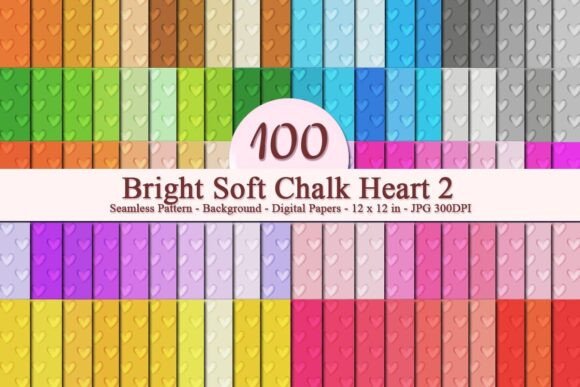 Bright Soft Chalk Heart 2 Pattern: A Versatile Digital Design for Creative Businesses