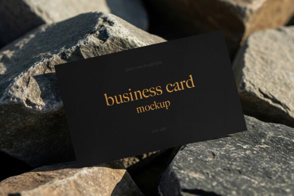 Business Card on Stone Mockup