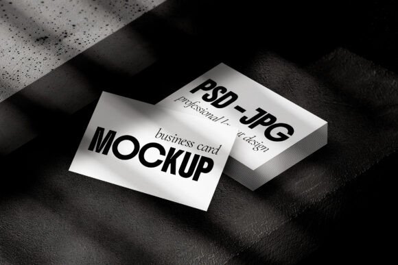 Concrete Minimal Business Card Mockup: Modern Sophistication for Your Brand