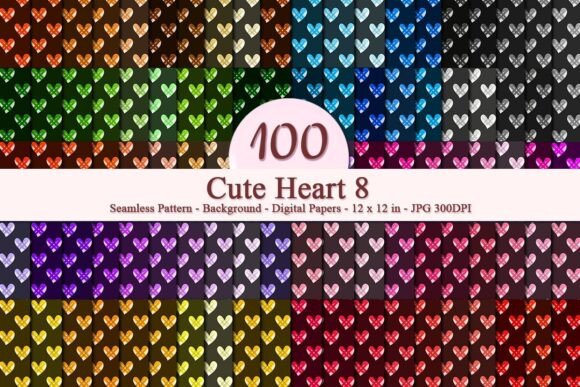 Cute Heart 8 Seamless Pattern: A Versatile Digital Design for Creative Projects