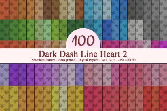 Dark Dash Line Heart 2 Seamless Pattern: A Versatile Digital Design for Creative Businesses