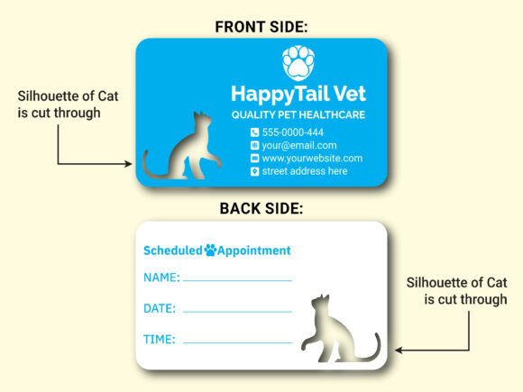 Die Cut Cat Silhouette Pet Business Card