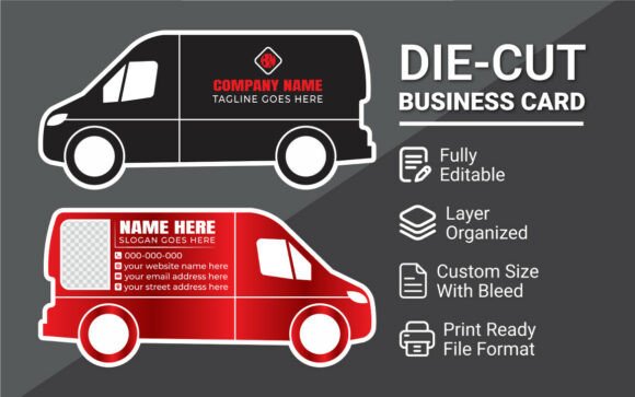 Die-Cut Van Business Card Template: A Creative Edge in Modern Design