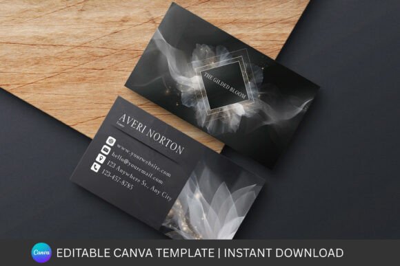 Floral Business Card Canva Template