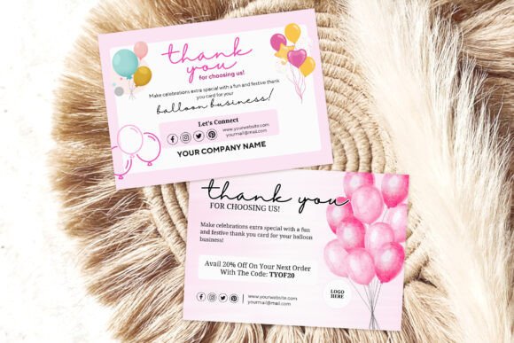 Free Balloon Business Thank You Card