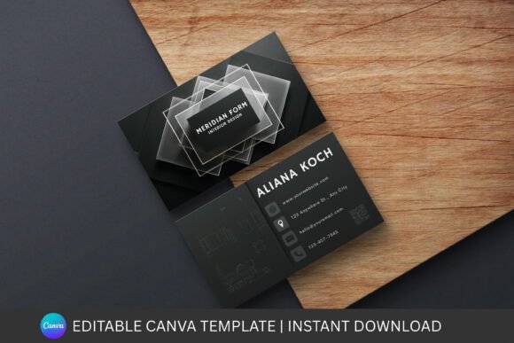 Geometric Business Card Canva Template