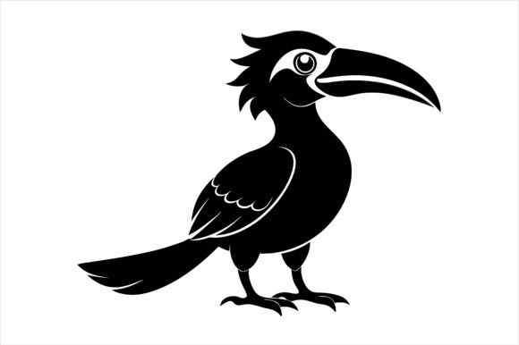 Hornbill Bird Silhouette Vector Icon: A Versatile Design for Modern Projects