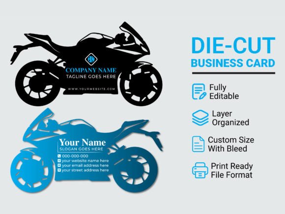 Motorcycle Die-Cut Business Card Design: A Bold Way to Stand Out
