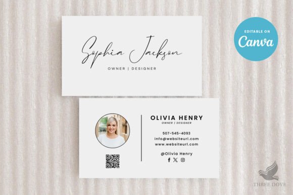 Professional Business Card Templates: Royal with Photo and Printable Canva Designs