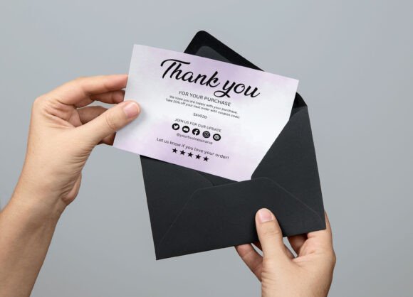Purple Minimalist Thank You Card: A Stylish Way to Show Appreciation