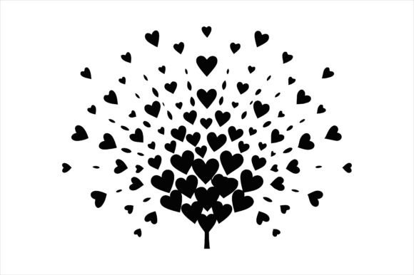 Tiny Hearts Burst Silhouette Icon: A Versatile Design for Creative Projects