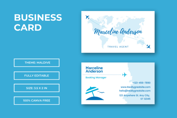 Travel Business Card Canva Template